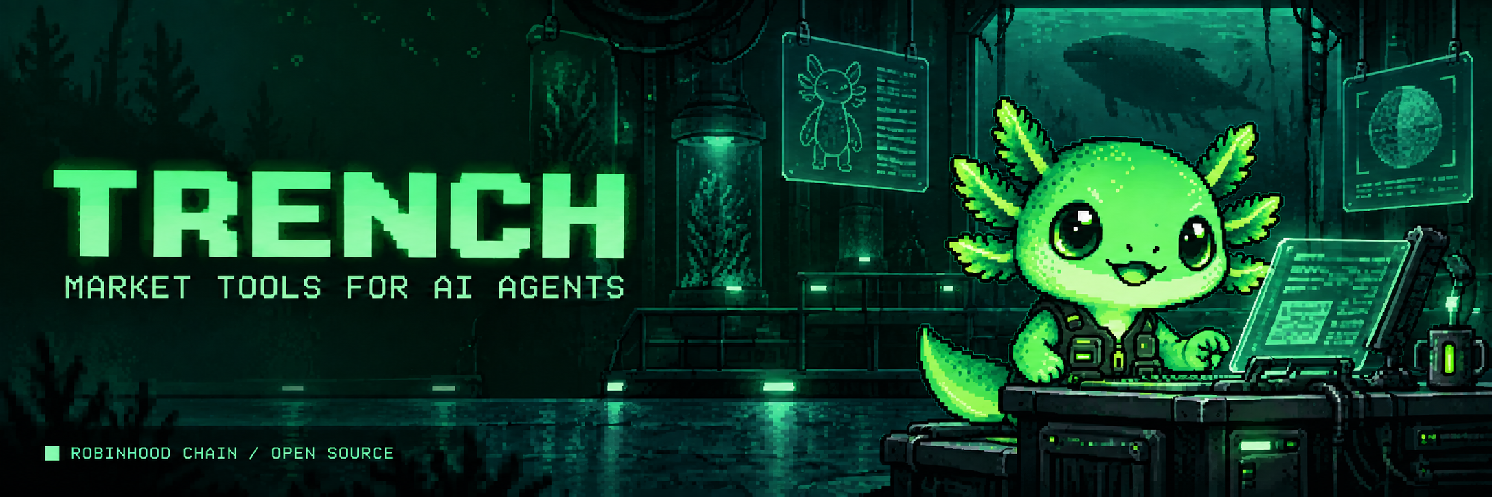 TRENCH — market tools for AI agents, Robinhood Chain and open source